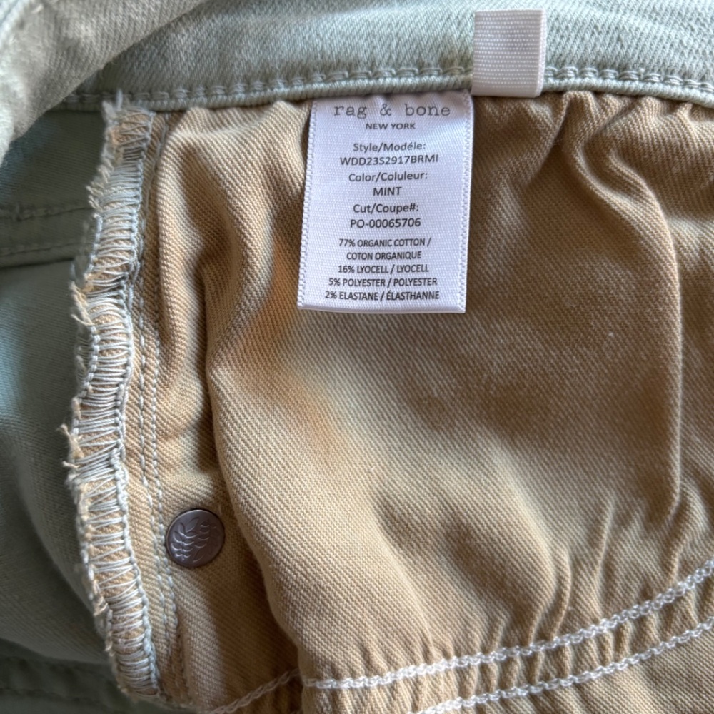 Rag & Bone W 27 Mint Color Casey High-Rise Ankle-Flare Pants/Jeans Raw Hem NWT - Picture 8 of 16